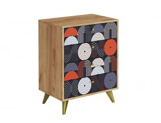 Комод Фьюжн КМ-001 дуб крафт золотой/VINIL