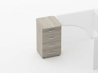 Тумба приставная на 4 ящика Glassy 3.10.11 Дуб сантана светлый