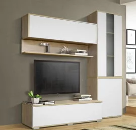 Модульный шкаф в гостиную Куб К05 Белый софт Дуб ирландский