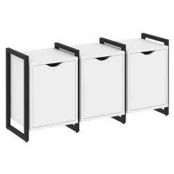 Тумба на регулируемых опорах наборная. Вариант №5 LOFT VR.L-TN-5.O Металл черный Белый Бриллиант