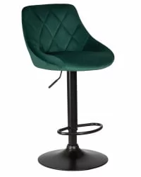 Стул барный DOBRIN LOGAN BLACK Зеленый велюр MJ9-88
