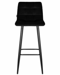 Стул барный DOBRIN NICOLE (черные матовые ножки, черный велюр (108-77))