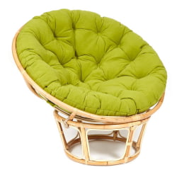 Кресло PAPASAN ECO/ПАПАСАН ЭКО P115-1/SP STD /c подушкой, ремешками/ диаметр подушки 125 см, 115x101x92 см, Natural (натуральный), флок Олива, 23