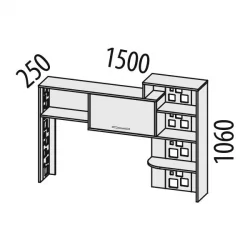 Надстройка стола Мегаполис 55.25 Сосна Астрид
