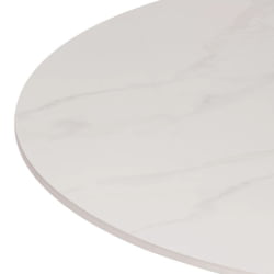 Стол обеденный Tulip/Тулип столешница керамика (глянцевая) / опоры металл, белый/белый, 90х75 см