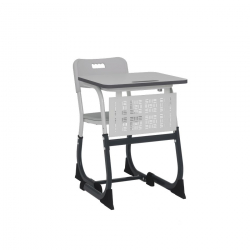 Парта одноместная регулируемая по высоте СМАРТЙ ПЛУС 600х500 с сеткой (рост 3-5) Антрацит/Белый/Серый Кромка Антрацит / SMARTY PLUS