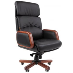 Офисное кресло CHAIRMAN 417, натуральная кожа/экокожа, черный