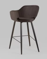 Стул барный Саймон Б велюр Темно-коричневый