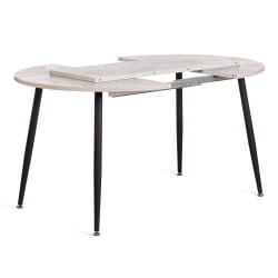 Стол VELETA ЛДСП/HPL/металл, 100 x 100+40 x 75 см, Дуб Порфир/черный