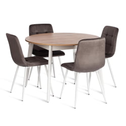 Металлический стул CHILLY (mod. JSC-220) Велюр/металл , 44,5х52,5х88 см, Dark grey (темно-серый) HLR24 / белый