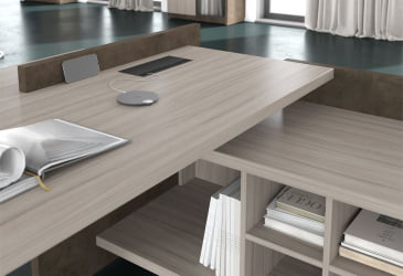 Кабинет руководителя WOOD&STONE №02 Бетон Чикаго темный Дрифтвуд