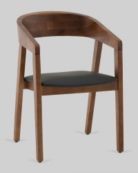 Стул Вудкерри каркас дерево цвет темный орех экокожа черный