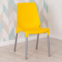 Стул для балкона GENIUS (mod 75) металл/пластик, 46x56x84cм, желтый/ножки хром