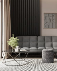 Пуф с ящиком Hive S букле черный меланж