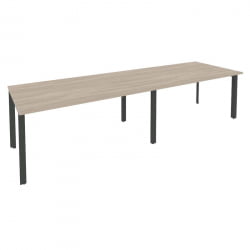 Стол переговорный (2 столешницы) ОНИКС О.МП-ПРГ-2.4 Дуб Аттик/Антрацит / ONIX O.MP-PRG-2.4