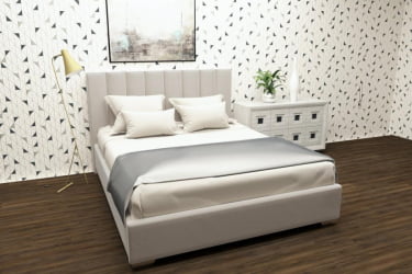 Кровать 160 на 200 Терра с подъемным механизмом Цвет фасада: Кремовый; Материал фасада: Металл/Велюр; Спальное место: 1600х2000 мм