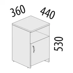 Тумба с дверью Альфа 63.44 Дуб кобург