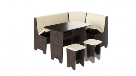 Кухонный уголок Техас Исп.1 Венге/Экокожа бежевая