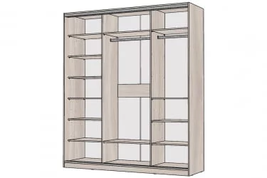 Шкаф-купе 2-х дверный Виктория 2000х584х2300, Ясень шимо светлый 20ДЛДЗДЛ-ПППШ-Яшс 310-2523