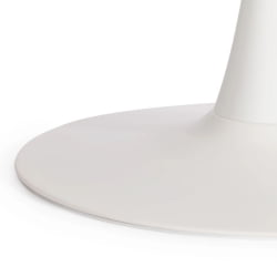 Стол обеденный Tulip/Тулип столешница керамика (глянцевая) / опоры металл, белый/белый, 90х75 см