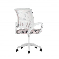 Кресло детское ТопЧаирс Симпле СН ДЖуниор принт Пинк Катс пластик белый / TopChairs Simple SN Junior Pink Cats