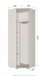 Шкаф угловой с зеркалом Пайн ПП 7 Дуб Ривьера Бетон Пайн