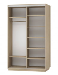 Шкаф-купе со стеклом Экспресс Дуо 1400х2200h Париж/Ясень шимо светлый