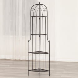 Этажерка угловая Secret De Maison Nicole (PL08-10338) стальной сплав, черный, 48х33х159 см