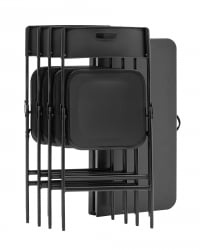 Комплект раскладного стола и стульев Кейт черный