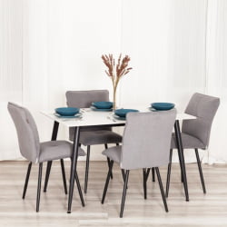 Стул обеденный Sweet LT, велюр, серый/черный, 29, 41х55х88 см