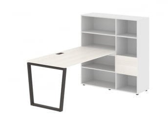 Рабочая станция ЕДИС ЕВРСТ 1215 Ясень Траун Мокко Белый / EDIS EVRST