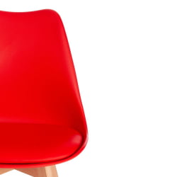 Стул TULIP (mod. 73) / 1 шт. в упаковке дерево/пластик/ПУ, 48.5*52.5*83cм, красный
