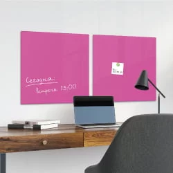 Доска магнитно-маркерная стеклянная BRAUBERG 45х45 см Розовая