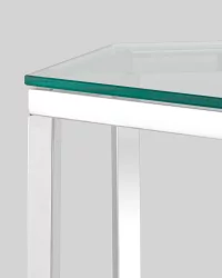 Стеклянный журнальный стол ГЕКС Серебро