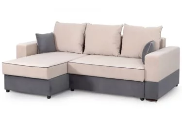 Диван угловой Бостон Стандарт Бежево-темно-серый