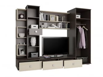 Современная стенка в гостиную Верона Венге Дуб