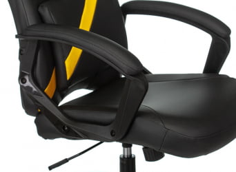 Геймерское кресло Бюрократ ZOMBIE DRIVER Черный-желтый