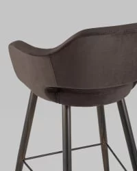 Стул барный Саймон Б велюр Темно-коричневый