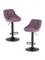 Стул барный ДОБРИН ЛОГАН БЛАCК (пудрово-сиреневый велюр (МДЖ9-52)) 2 шт / DOBRIN LOGAN BLACK (MJ9-52))
