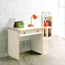 Стол компьютерный №7 Белый/Светло-розовый