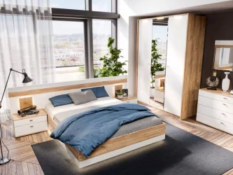 Спальный гарнитур Фиджи №1 Дуб Золотой Белый