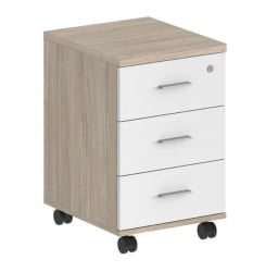 Тумба мобильная с тремя ящиками Sigma SG.611.OL.WH.M Дуб светлый Белый