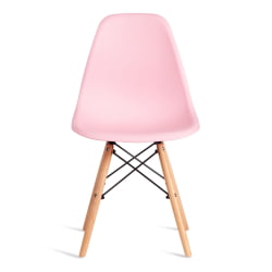 Стул CINDY (EAMES) (mod. 1801) дерево бук/металл/сиденье пластик, 45x51x82 см, Light pink (светло-розовый)