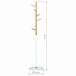 Вешалка для одежды напольная металлическая BRABIX CR-1906 на мраморном диске Белый