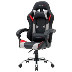 Кресло компьютерное CROMEX (КРОМЕКС) Quantum GM-155 RGB экокожа черное/красное/серое