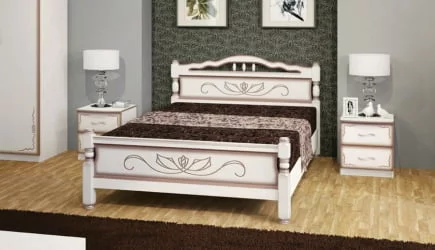 Кровать из массива Карина-5 200х90 Слоновая кость