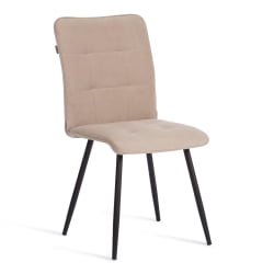 Стул обеденный Bari флок , 46х55х89, бежевый/черный, 7