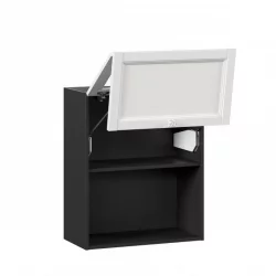 Шкаф кухонный 600 горизонтальный с 2 складными дверями комбинированный со стеклом Джулия ЛД 284.970.000.083 Черный Белый