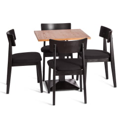 Стул ТХОР дерево вяз/ткань лен, черный/черный лен, 50х48х81,5 см / THOR