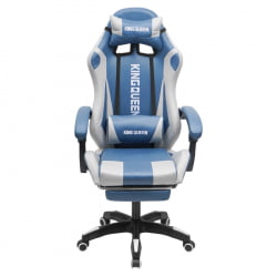 Кресло 907 KINGQUEEN, замша, цвет синий с массажем, арт 907-Blue